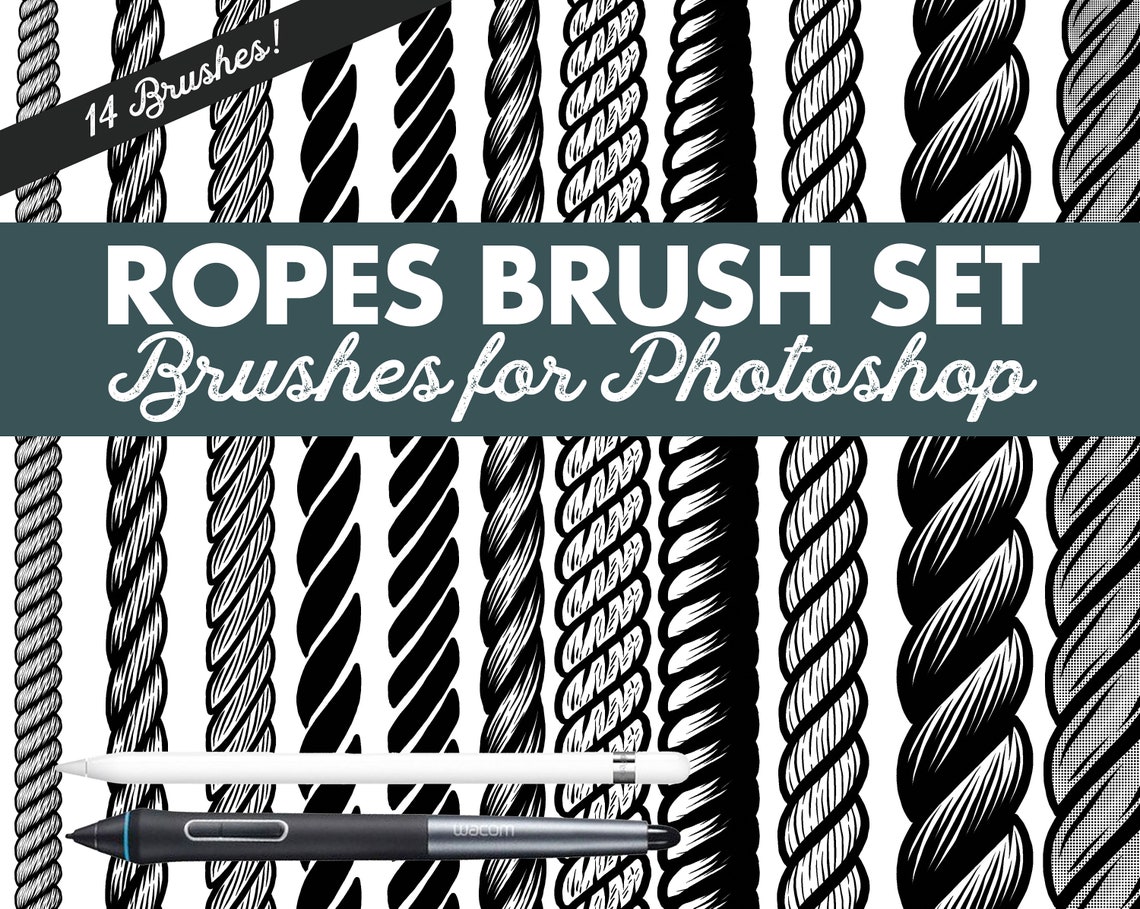 Hand Drawn Ropes Brush Set for 14 Brushes Etsy