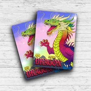 Carte de procuration jeton Dragon arc-en-ciel - jeu de société fantaisie modifié personnalisé à collectionner - parfait pour le commandant