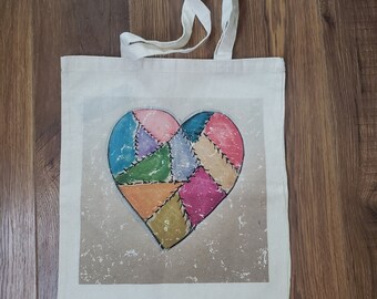 Stitched heart tote
