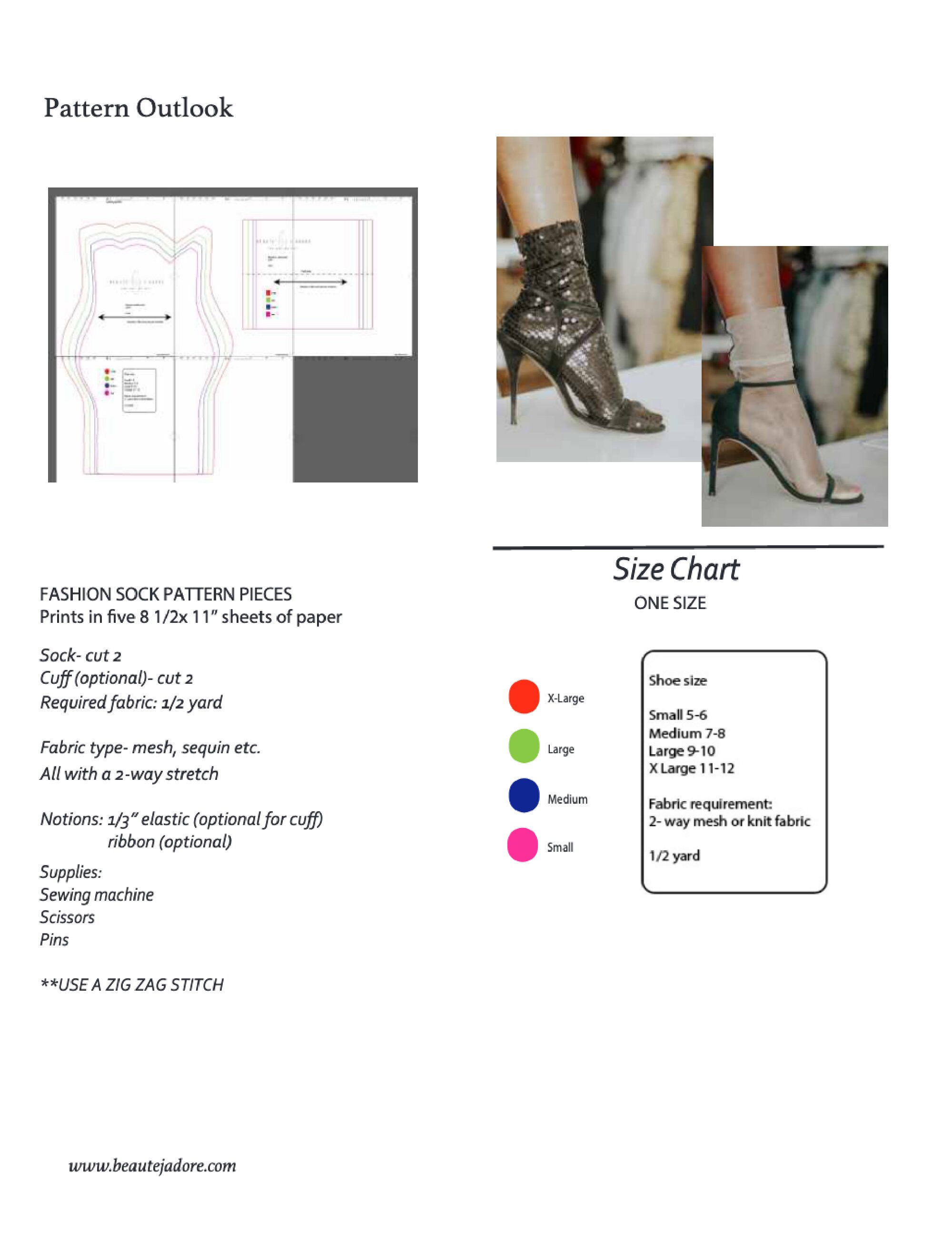 Fashion Socks PDF Sewing Pattern - Etsy