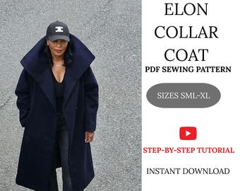 Oversized wool coat sewing pattern