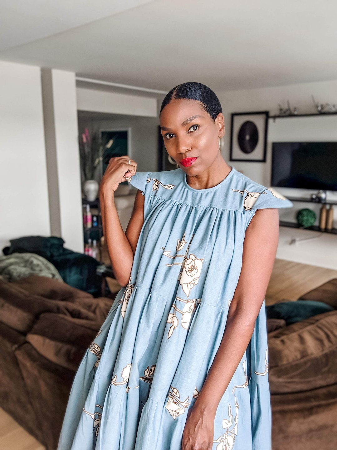 tiered midi dress pattern Tiered Midi Dress PDF Sewing Pattern- ***print at Home Version***