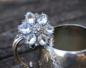 Crystal Rhinestone Pearl Swarovski Bling Girl Pacifier Clip Holder with Jeweled Beaded Attachment
