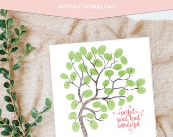 PRINTABLE: Valentines Day DIY card, Valentines fingerprint tree, printable Valentine's Day card, valentine's kids card, valentine's activity