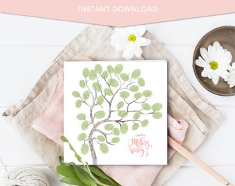 PRINTABLE: Mother's Day DIY card, Mother's Day fingerprint tree, printable Mother's Day card, mothers day kids card, Mother's day activity