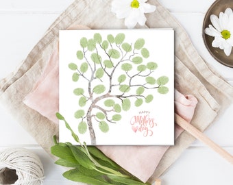 DIY Mother's day card, made for mum, DIY craft, Craft for kids, children's DIY pack , fingerprint tree for mother's day, stamping craft kit