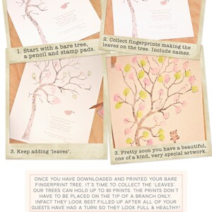 DIGITAL Wedding guest book, alternative, customized wedding tree, thumbprint fingerprint tree, unique guestbook, original wedding gift, diy image 2