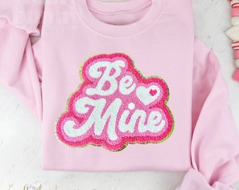 Be Mine Chenille Patch- Adult and Kids Unisex Sweater