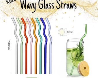 Reusable Wavy Glass Straws