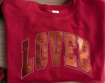 Lover- Glitter Rhinestone - T-Shirt|Sweater- Adult