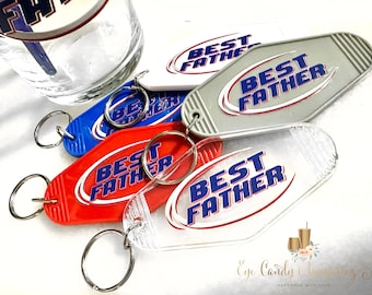 Best Father Retro Style Keychain