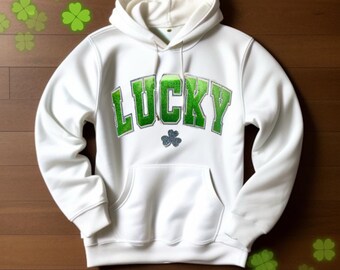 Lucky- Rhinestone and Glitter - Adult and Kids- Crewneck|Hoodie