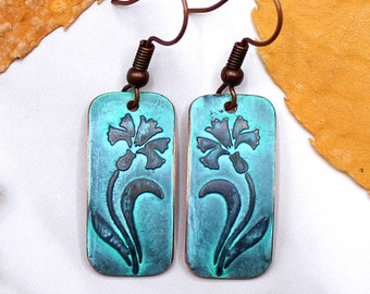 Lily, Handmade Copper Earrings