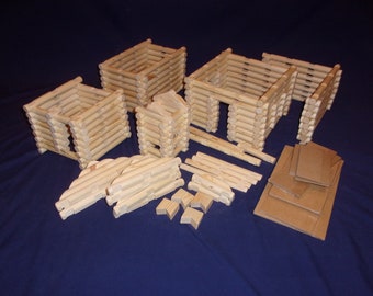 250 piece handmade 'Lincoln Logs' extra large set