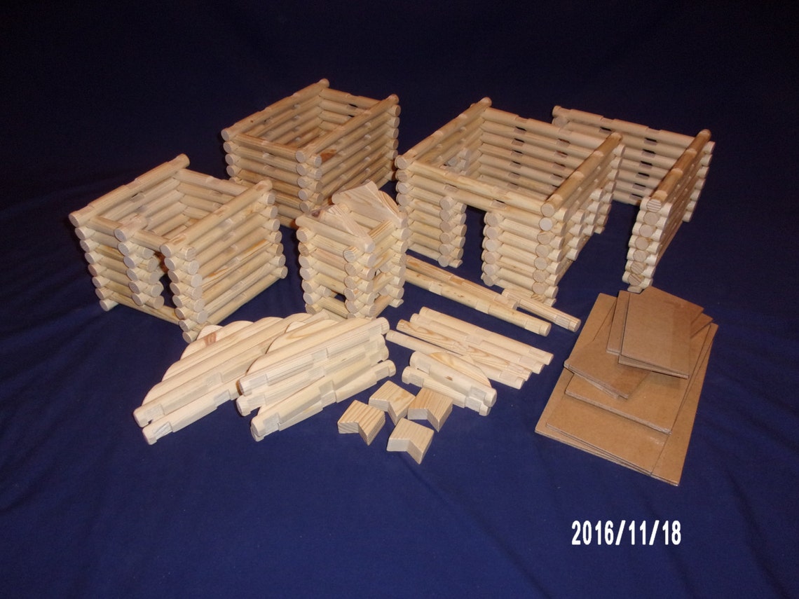 Handmade 'Lincoln Logs' extra large 234 piece set Etsy