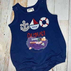 Nautical Baby Romper. Baby Bubble. Nautical. Boy bubble romper. Girl Bubble Romper. Summer baby outfit. Sailboat. Anchor. Personalized