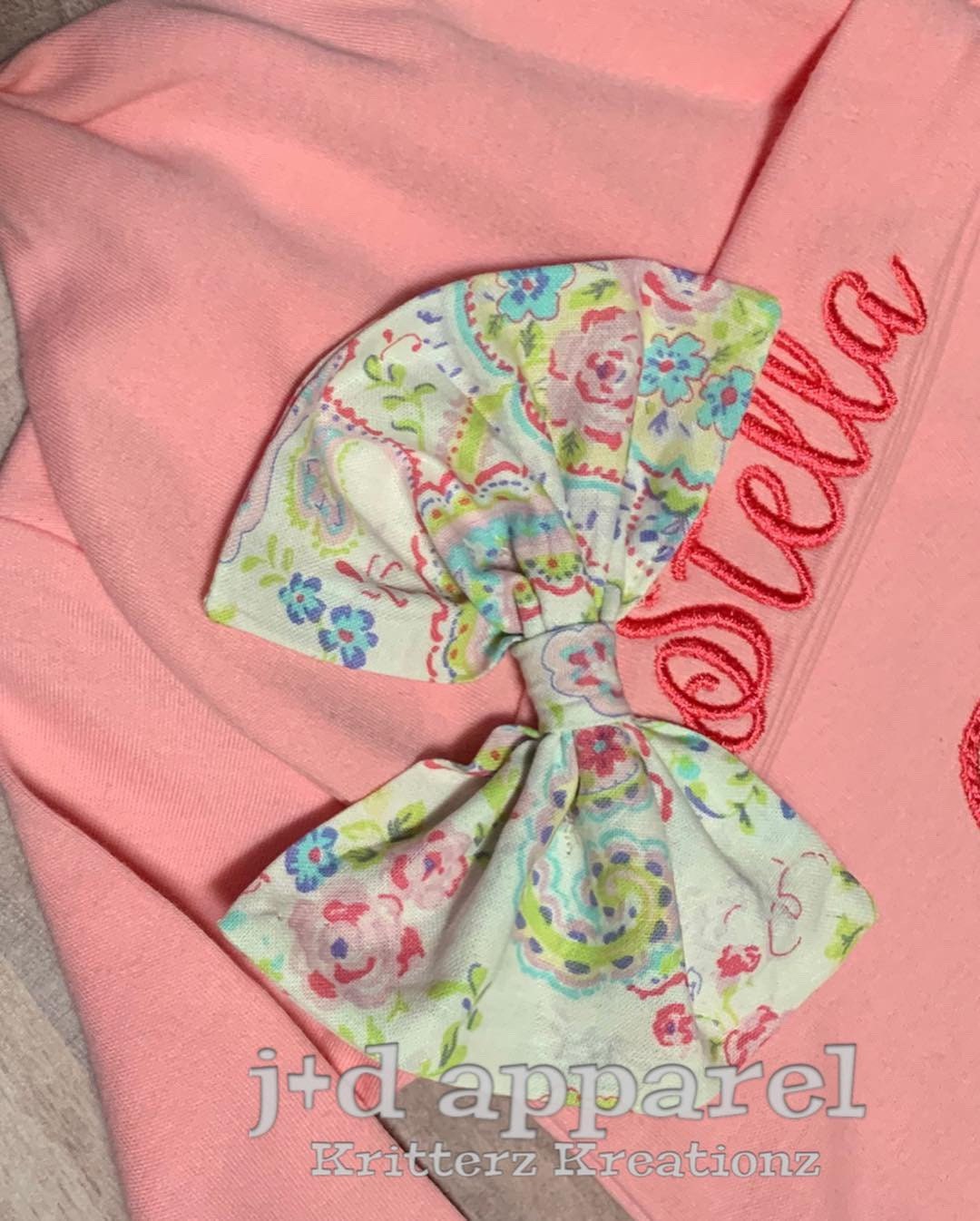 Personalized Bubblegum Pink Baby Gown and Hat. Hat and Bow. Etsy