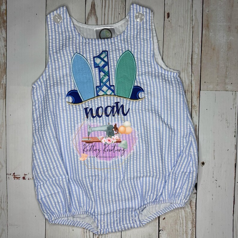Surfboard Birthday Romper. Surfboard Birthday Shirt. Boy bubble romper. Girl Bubble Romper. Summer baby outfit. Beach Outfit. Personalized. bild 8