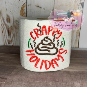 Vacanze di merda! Vacanze di merda. Carta igienica ricamata. Regalo che ti tira su. Regalo di carta igienica ricamata. Regalo scherzoso. Regalo divertente