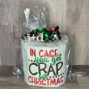 Nel caso in cui riceviate della spazzatura per Natale, carta igienica ricamata. Difficile da acquistare per un regalo scherzoso. Regalo elefante bianco. Scambio di regali per le feste.
