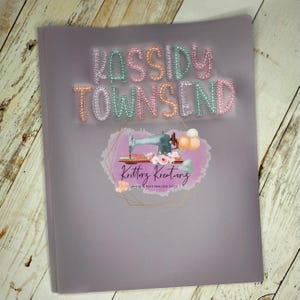 Embroidered Pastel School Folder. Plastic, 3 prong, pocket folder with Name. Embroidered Name School Folder.