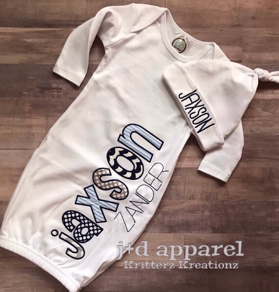 newborn sleeper and hat set