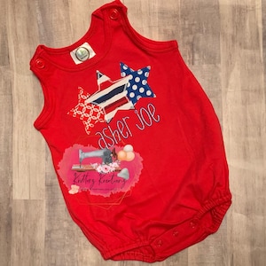 James & Lottie Girls Liza Bubble - Patriotic Stars Print