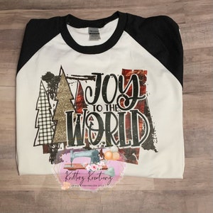 Joy to the World Christmas shirt. Joy to the World. Christmas Shirt. Christmas Trees. Adult Screenprinted Shirt. Casual shirt. Graphic Tee.