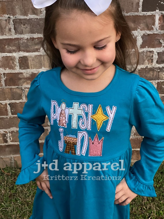 girls nativity christmas dress NEW Christmas Nativity Girls Long Sleeve Ruffle Dress