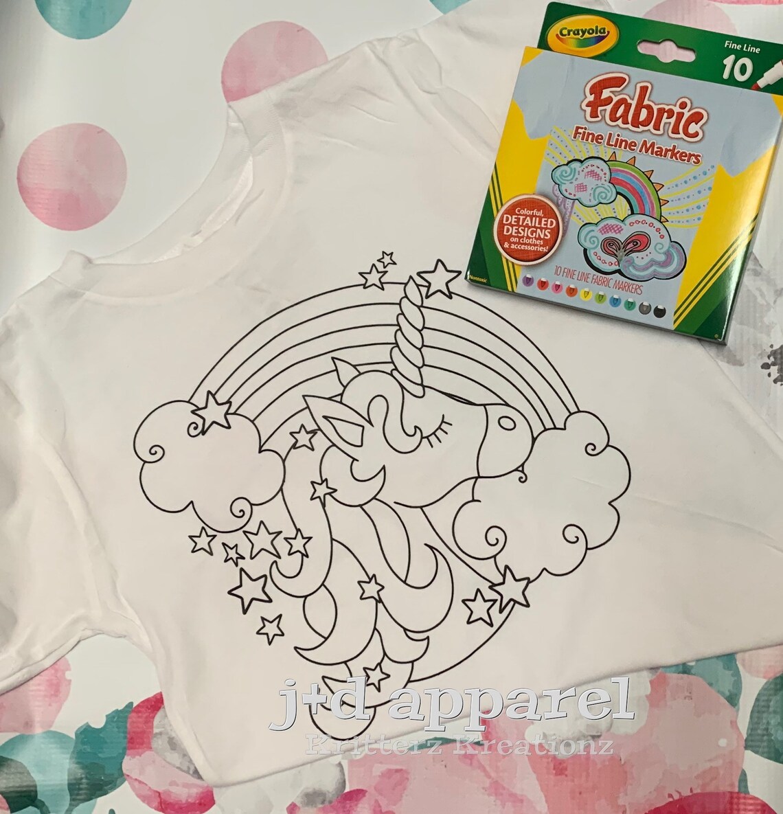 Kids Coloring Shirt. Unicorn Coloring Shirt. Girls Coloring Shirt. Boys ...