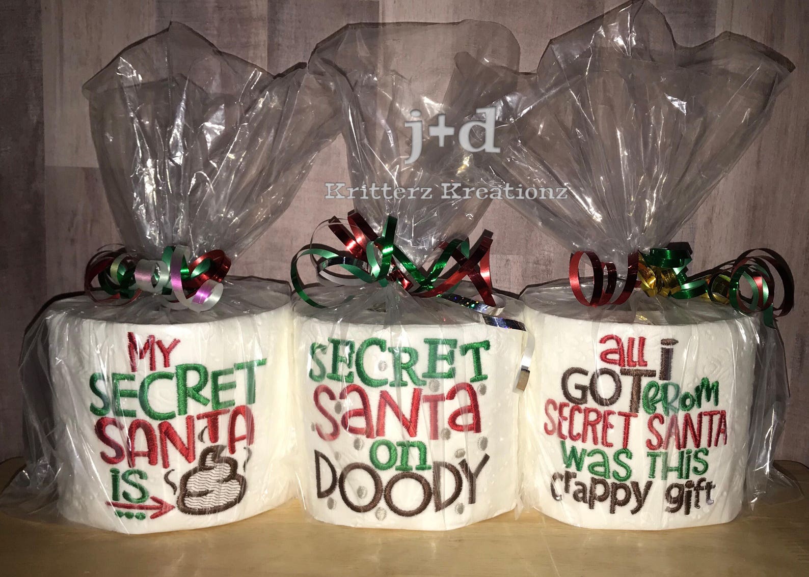 Secret Santa. Christmas. Holiday. Gift. Embroidered. Toilet Etsy Canada