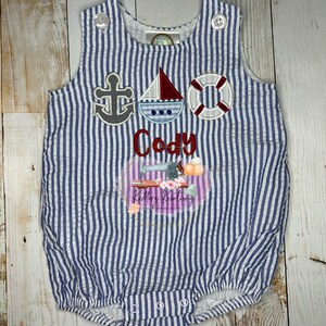 Berta Bubble Romper - Anchor Away