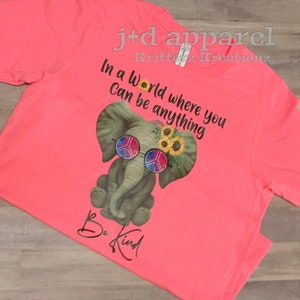 Be Kind shirt. In a World Where You Can be Anything Be Kind shirt. Graphic Tee. Screenprinted shirt. Kids Graphic Tee.
