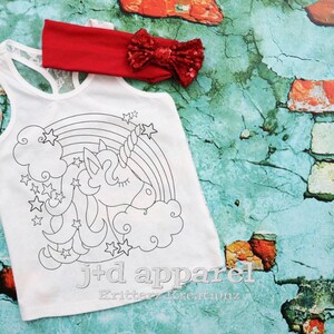 Kids Coloring Shirt. Unicorn Coloring Shirt. Girls Coloring Shirt. Boys Coloring Shirt. Unicorn. Youth Shirt. Screenprint Tee.
