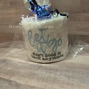Lascialo andare, non trattenerlo più Carta igienica ricamata. Difficile da acquistare Regalo scherzoso. Regalo elefante bianco. Scambio regali per le feste. Stocki