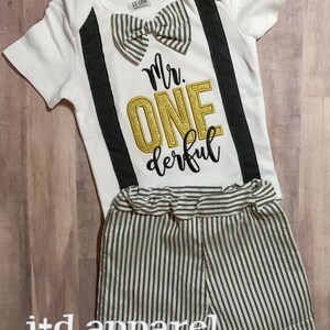 Mr. One-Derful Baseball Tee - Boys 1st Birthday Shirt For Cake Smash Photos
