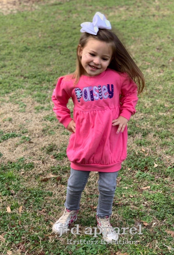 Personalized Girls Bubble Sweatshirt. Bubble Sweatshirt. | Etsy