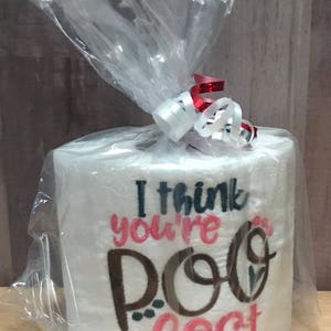 Penso che tu sia Poo-fect. Carta igienica ricamata per San Valentino. Carta igienica ricamata. Regalo scherzoso. Regalo di anniversario. Ammiratore segreto.