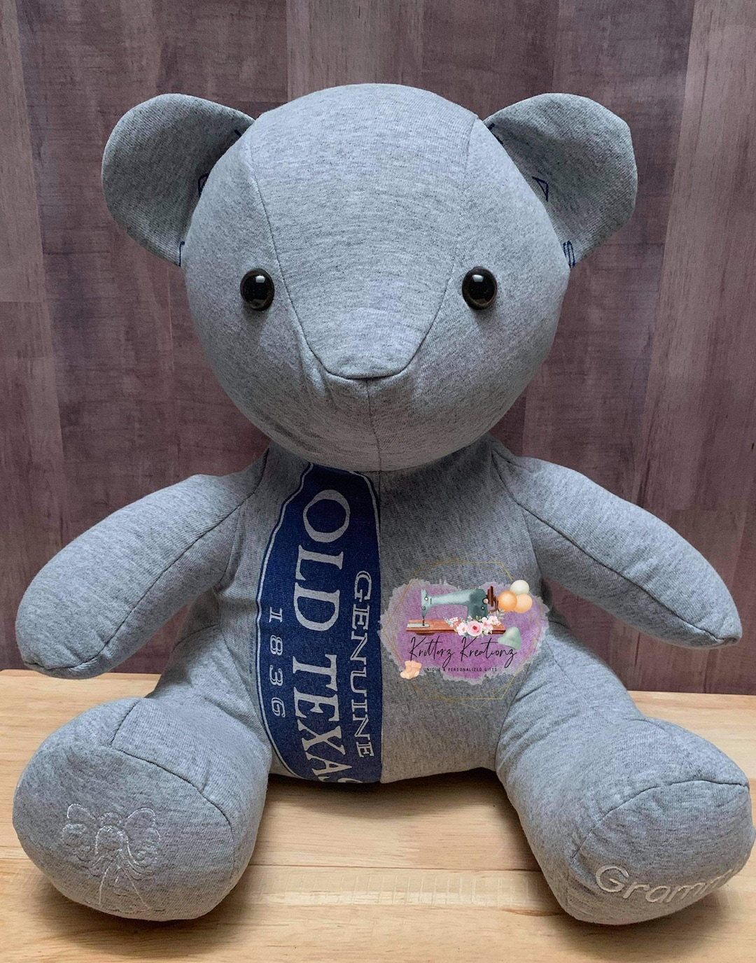 Memory Bear. Bear Made Out of Loved Ones Clothing. Lost Loved Ones