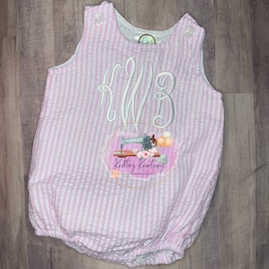 Circle Monogram Baby Bubble. Monogram. Personalized. Summer. Beach outfit. Embroidered Bubble. Boy bubble. Girl bubble.