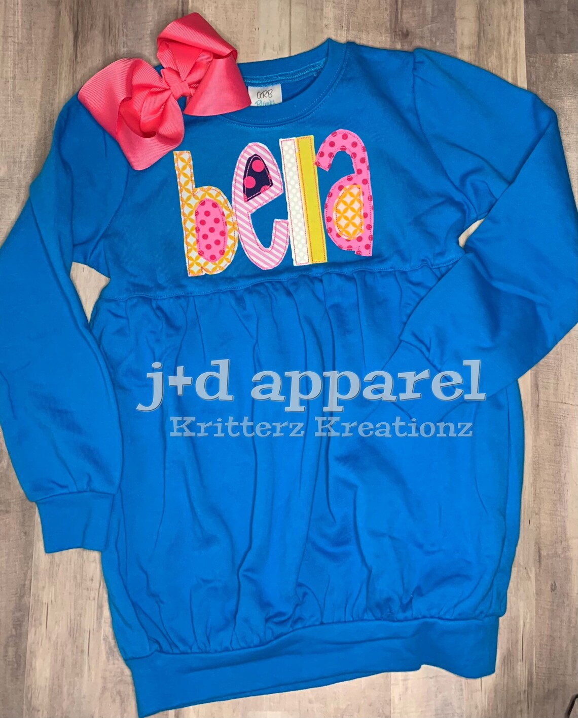 Personalized Girls Bubble Sweatshirt. Skinny Vintage Applique Etsy