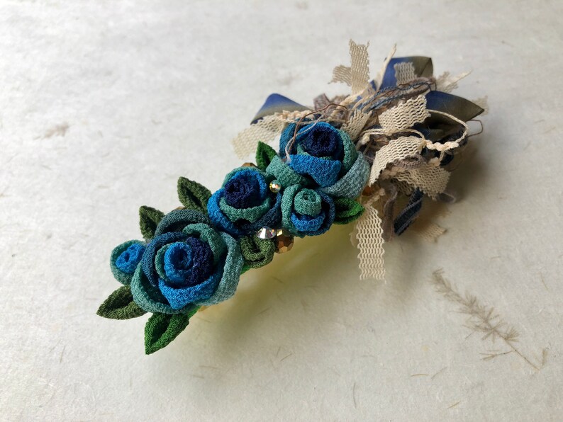 Ribbon rose barrette vc015 image 3