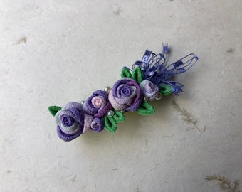 Ribbon rose barrette vc012