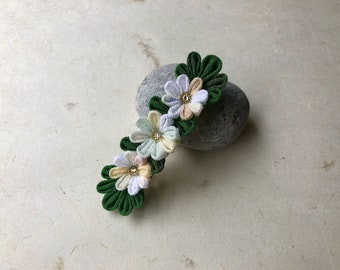 Kanzashi daisy barrette vc008