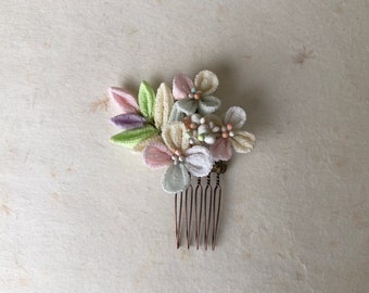 Hydrangea Tsumami kanzashi comb TKCC2104