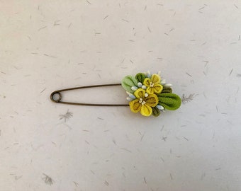 Kanzashi flower Scarf pin, Shawl pin SPC2001