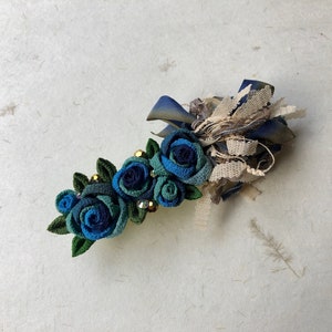 Ribbon rose barrette vc015 image 1