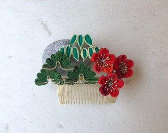 Wedding Shochikubai Tsumami kanzashi comb TKCC2003