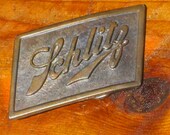 Vintage 70s RARE Schlitz Beer The beer that made Milwaukee famous Brass Belt Buckle