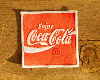 Vintage Enjoy Coca-Cola Coke Soda Red Cloth Patch 1980s NOS New